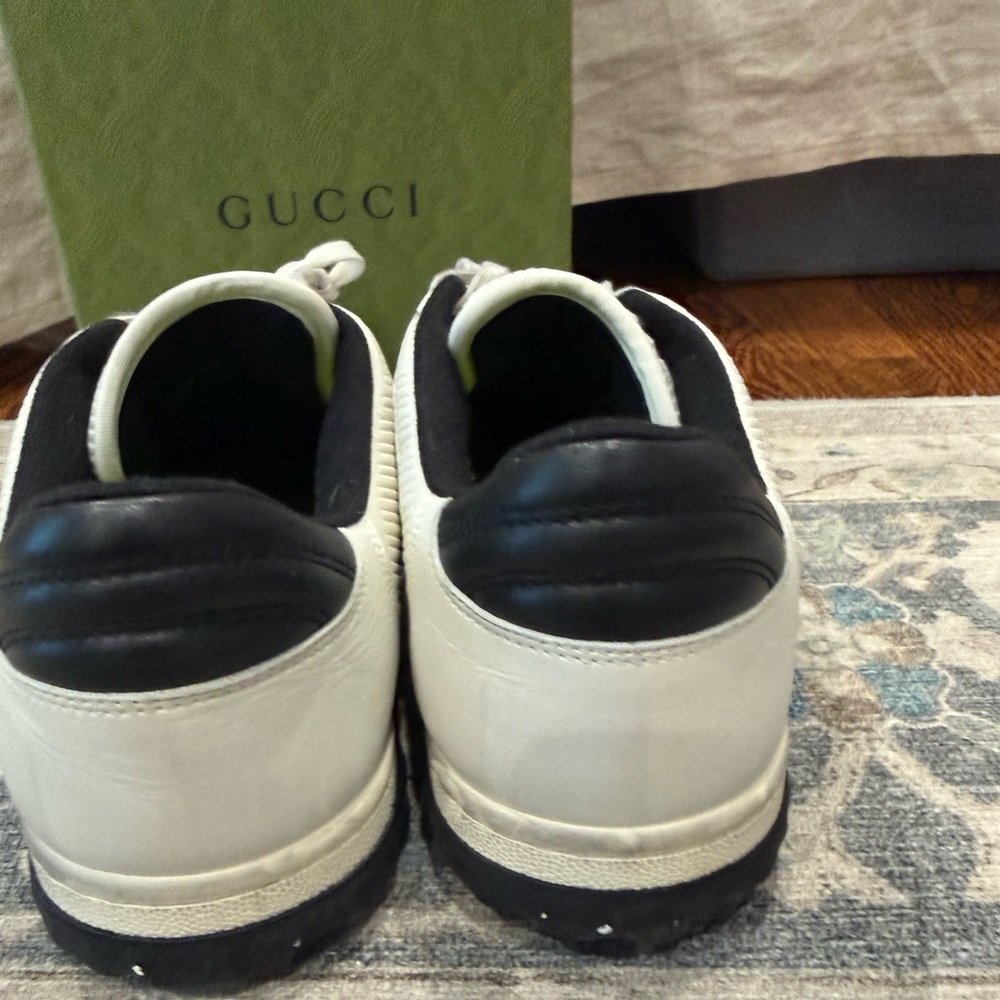 New in box Men’s GUCCI MAC80 Designer Sneakers shoes White black Size 7 Leather - Picture 5 of 10